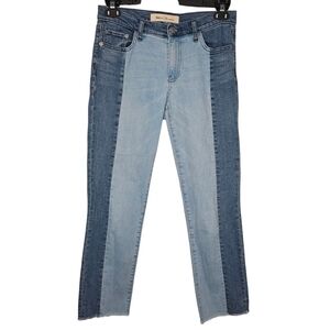 Authentic GAP 1969 Two Tone Real Straight Jeans Size 27R Light/Indigo Wash